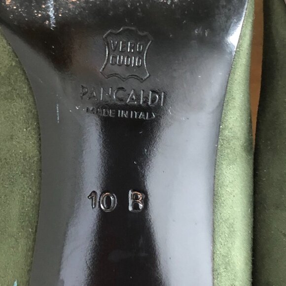 Pancaldi 1888 Pointed Toe Suede Leather Kitten Heels Pumps - Picture 7 of 10